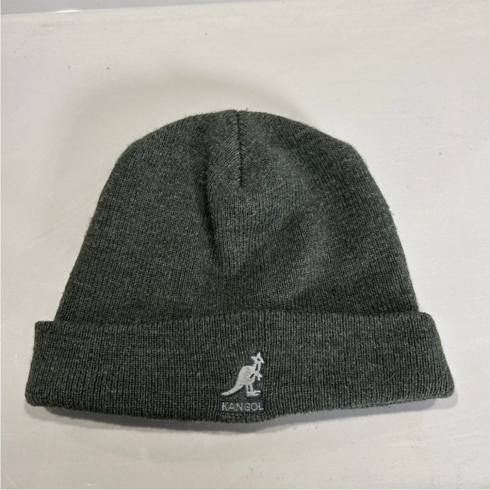 Kangol Winter Cuffed Beanie Hat Gray OSFM Wool Blend Toboggan Snow Warm Unisex